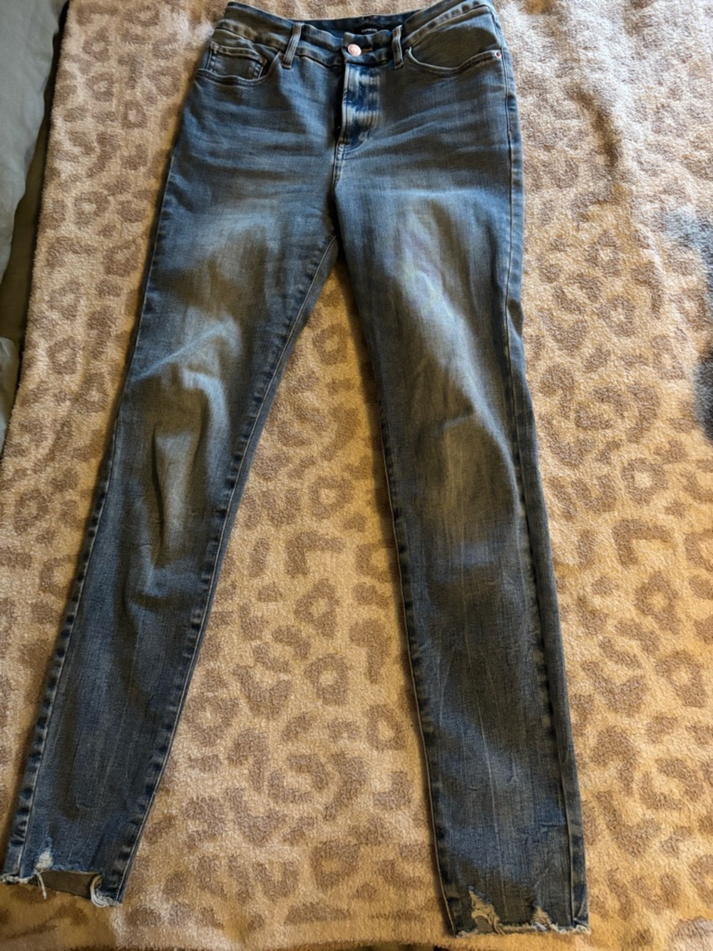 Express Women's Faded Blue High-Rise Skinny Jeans